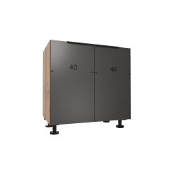 Szafka kuchenna zlewozmywakowa 80 cm. Antracyt U 164 VL Dąb Wotan d1860mx